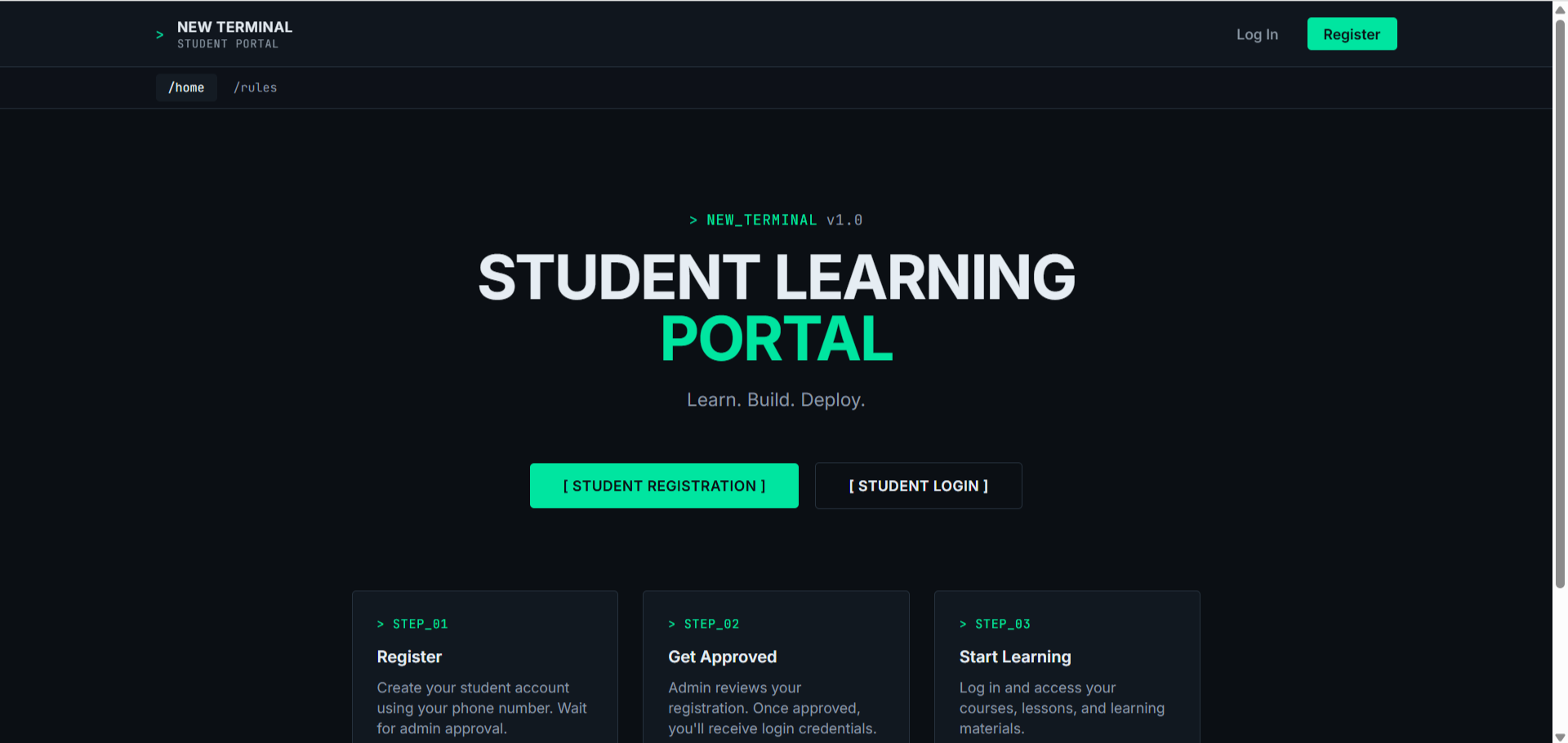 STUDENT LEARNING PORTAL project preview
